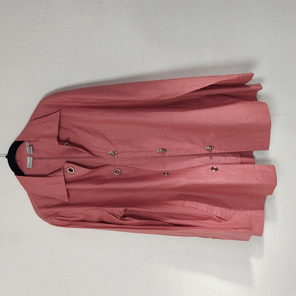 Spiegel Maeve Linen Cotton Jacket Mauve Toggle Clasps Size 8